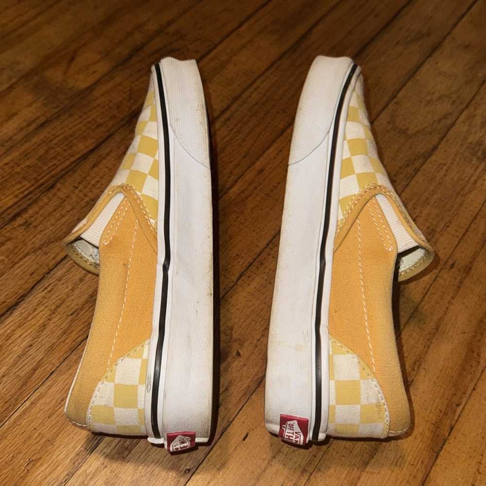 Vans Class Slip On, Mustard Yellow Checkered, Mens 4.0/Womens 5.5 - Picture 7 of 7